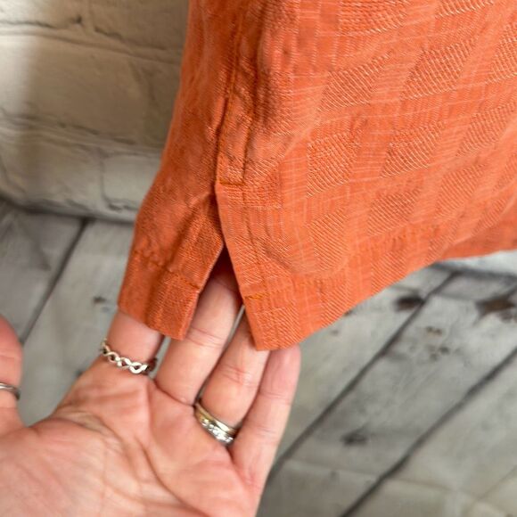 Age of Wisdom Mens Short Sleeve Woven Shirt Medium, Rust Orange Modal - Picture 3 of 8